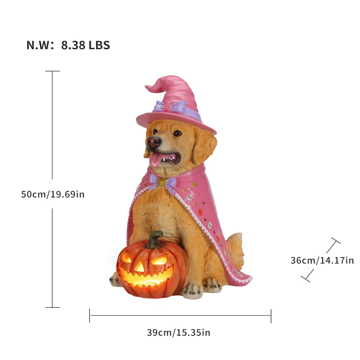 Halloween Golden Retriever Statue — product view 6